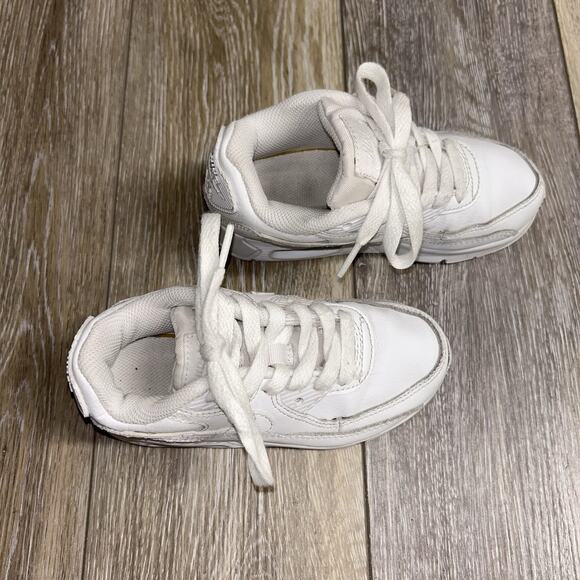 Nike Air Max 90 Youth US Size 11C White Running Sneaker Shoes CD6867-100 - Picture 2 of 11